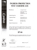 Certificado de los armarios IP66
